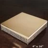 16" Wide Crystal Beaded Square Metal Cake Stand