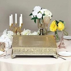 22x22 In Wide Square Embossed Wedding Cake Stand Riser