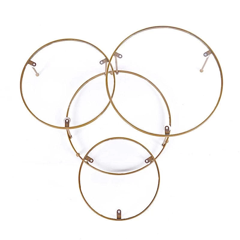 23 In Gold 3 Tier Round Metal Cake Dessert Stand With Clear Acrylic Plates - Image 9