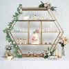4 Feet Gold Large Hexagon Metal Cake Dessert Display Stand Wedding Arch Backdrop