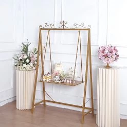6 Feet Gold Metal Swing Cake Stand Hanging Dessert Display Centerpiece