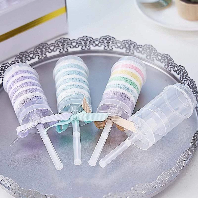 12 Clear Push Up Cake Pops Shooters With White Display Box Stand - Image 3