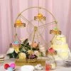 23 In Tall Gold Rotating Ferris Wheel Metal Cupcake Holders Stand