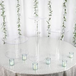 3 Tiers Clear Wedding Party Cupcake Cup CAKE Stand Set
