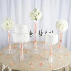 7 Tiers Clear Wedding Party Cup CAKE Stand Set Supply
