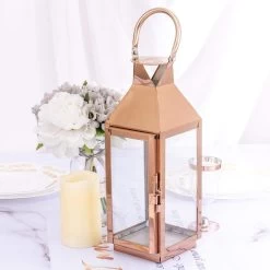 14 In Tall Metal Lantern Candle Holder Centerpiece