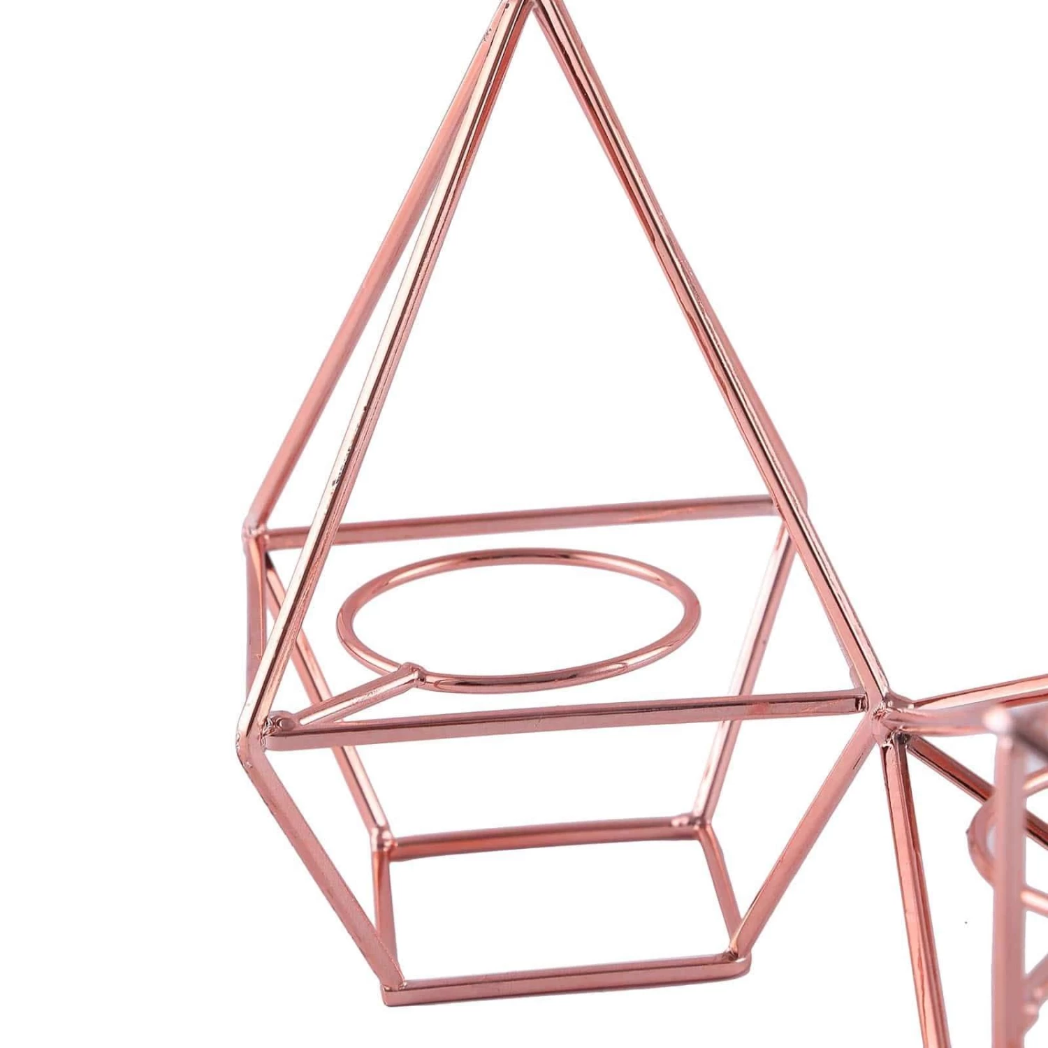 16.5 In Long Jointed Geometric Stand With Tealight Votive Glass Candle Holders - Image 5