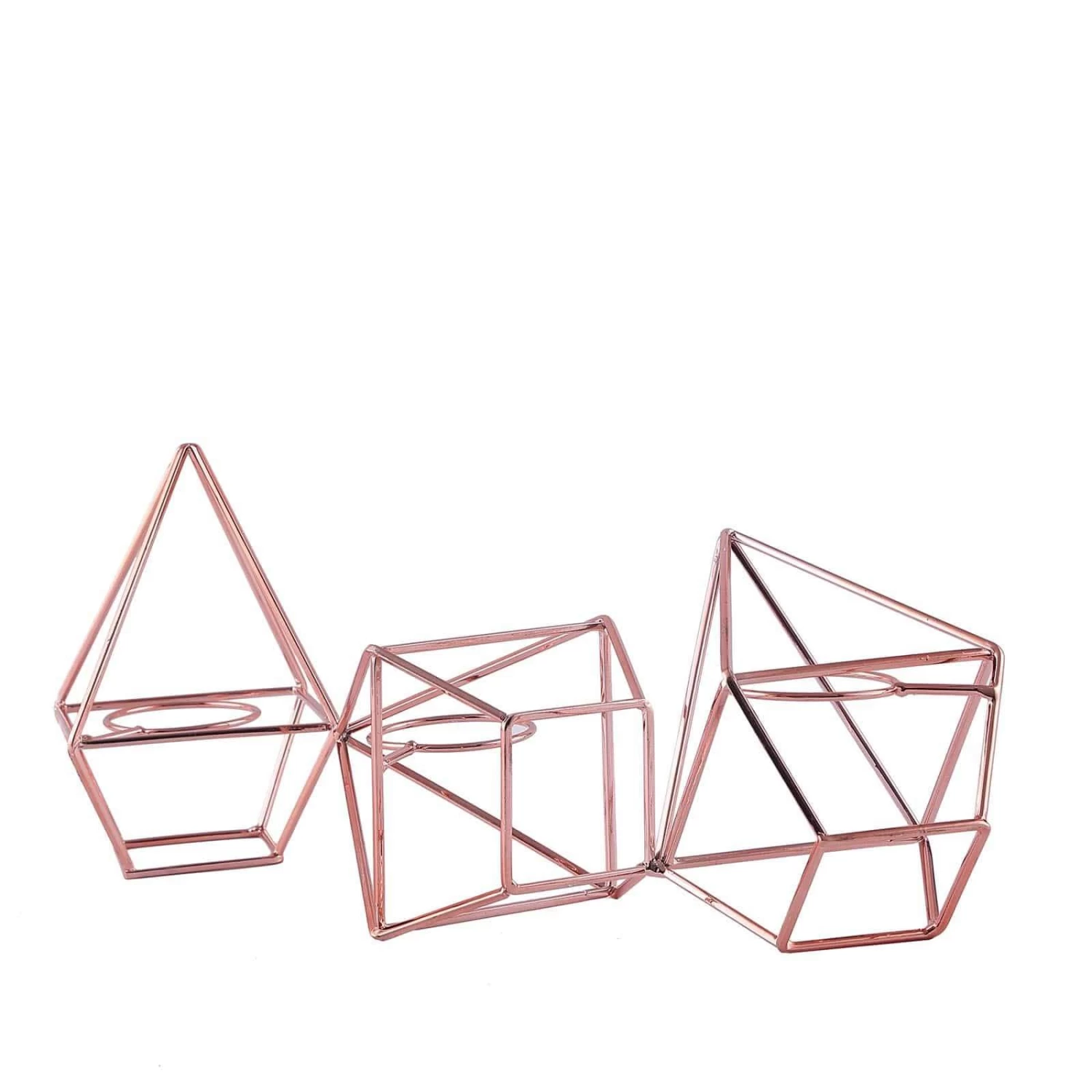 16.5 In Long Jointed Geometric Stand With Tealight Votive Glass Candle Holders - Image 7