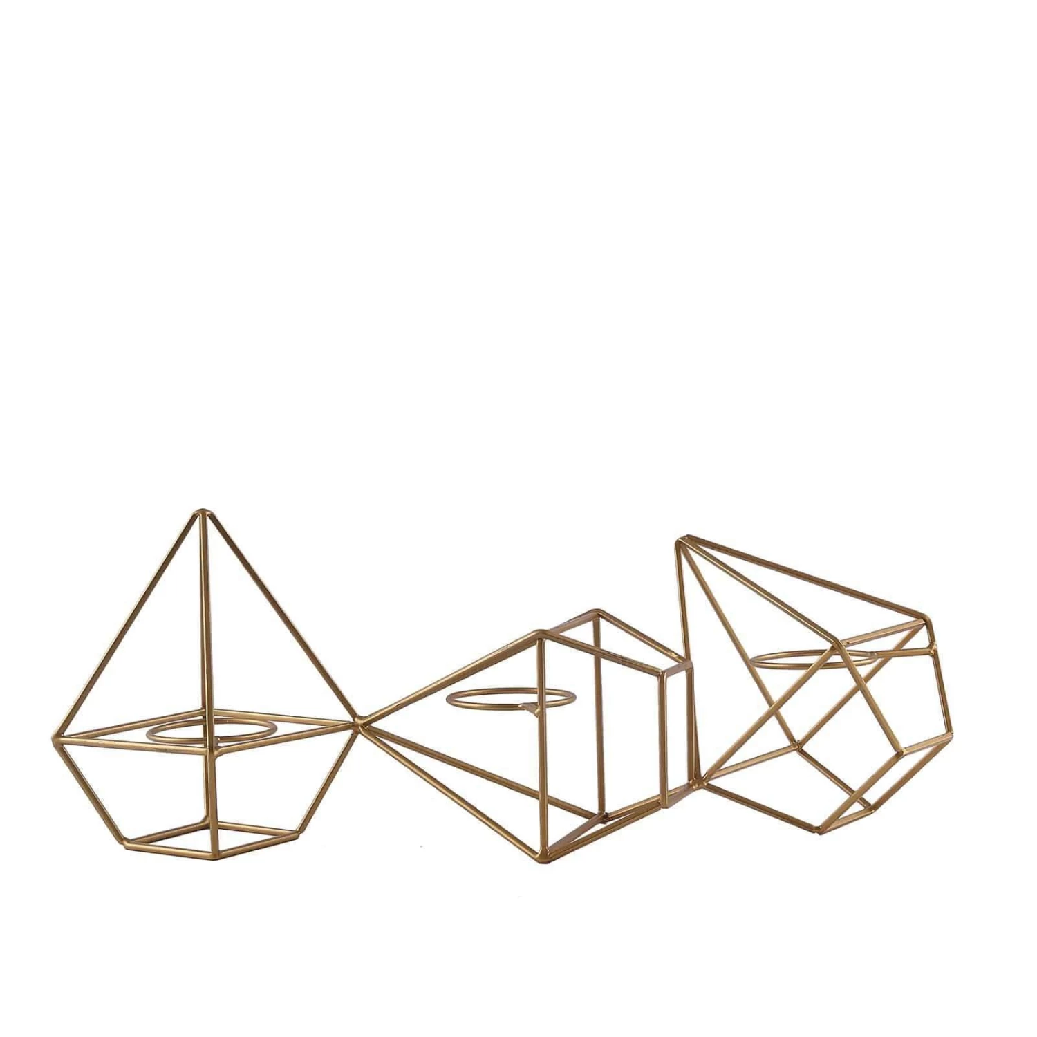 16.5 In Long Jointed Geometric Stand With Tealight Votive Glass Candle Holders - Image 14