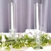 2 Crystal Clear Glass Hurricane Taper Candle Holders With Cylinder Shades