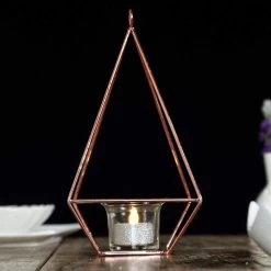 2 Pcs 9.5 In Tall Geometric Hanging Candle Holders Centerpieces