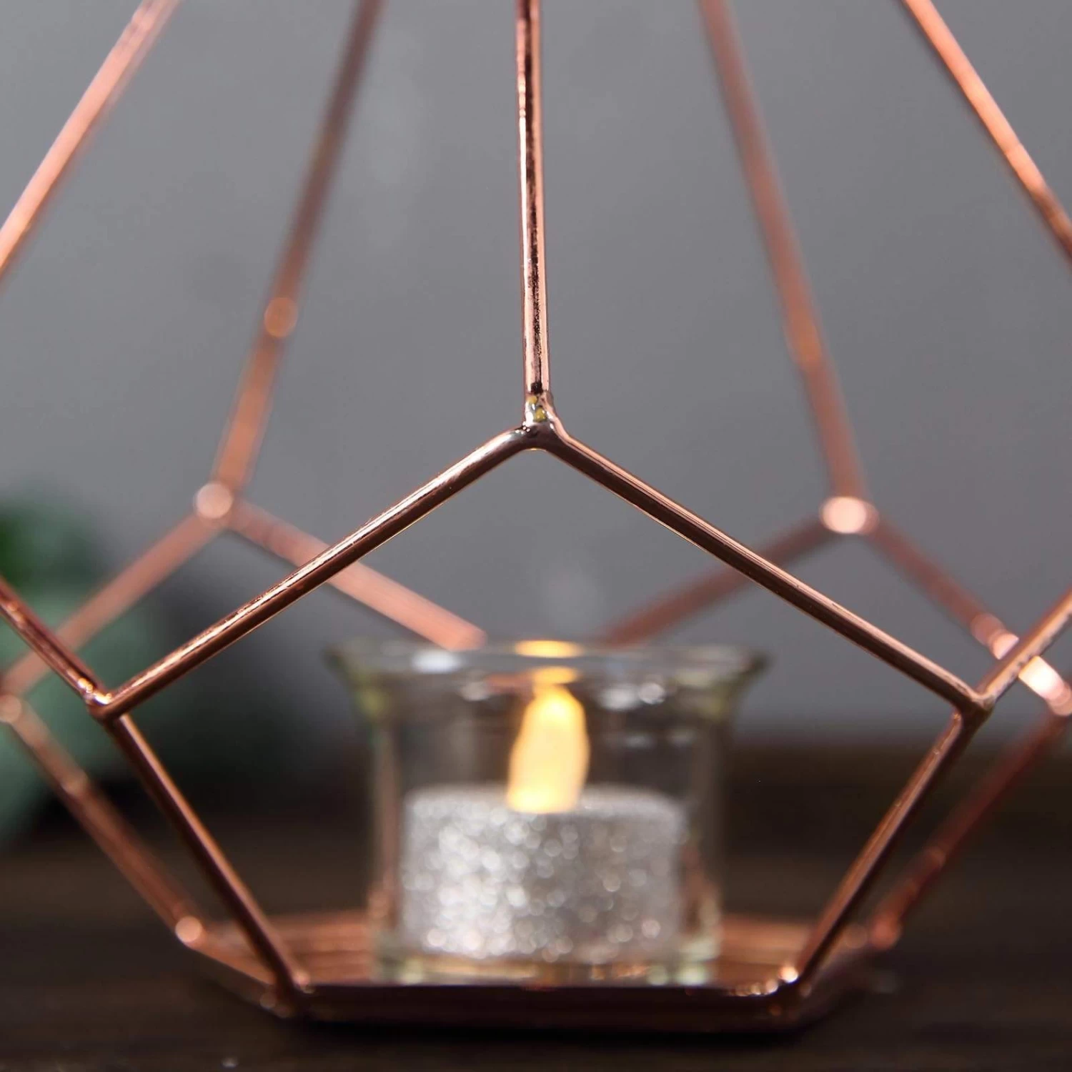 2 Pcs 9 In Tall Geometric Pentagon Hanging Candle Holders Centerpieces - Image 4