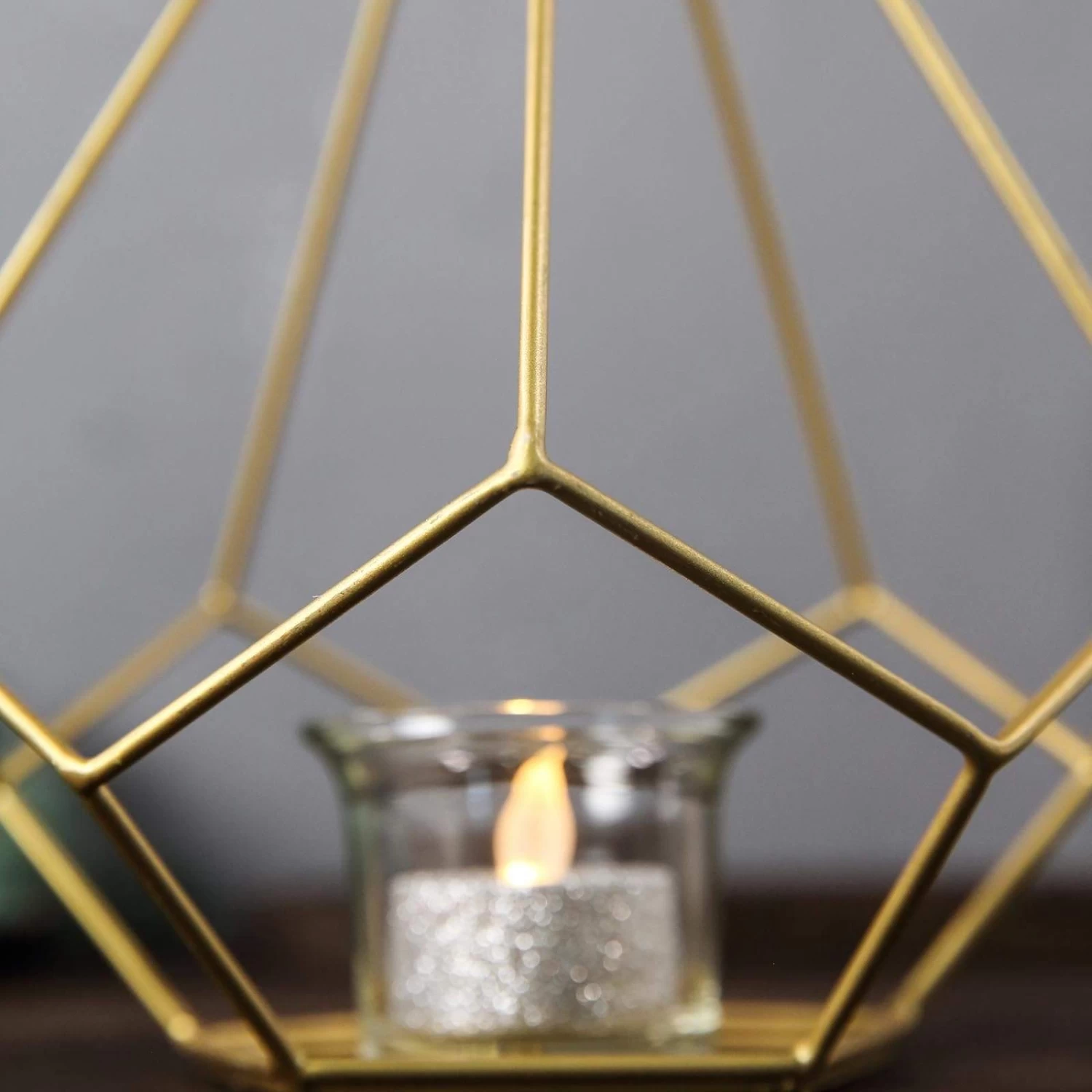 2 Pcs 9 In Tall Geometric Pentagon Hanging Candle Holders Centerpieces - Image 14