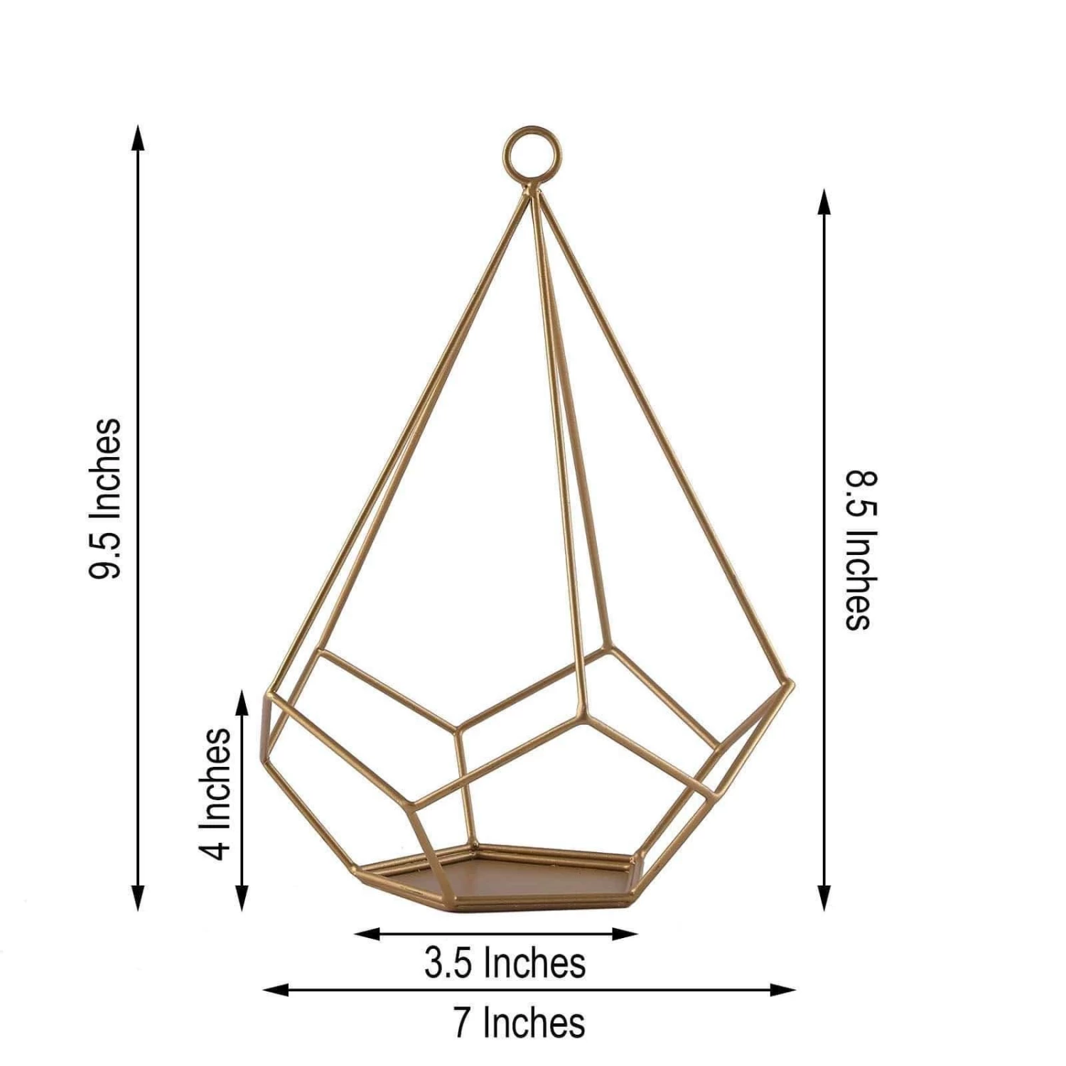 2 Pcs 9 In Tall Geometric Pentagon Hanging Candle Holders Centerpieces - Image 15