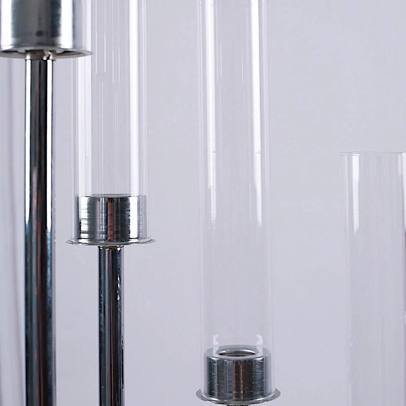 24 In Tall Candelabra Candle Holder Centerpiece With Glass - Image 13