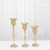 3 Gold Metal Trumpet Flute Flower Vase Centerpieces