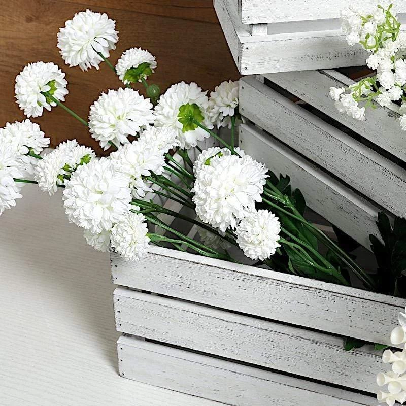 3 White Rectangular Natural Wooden Crate Boxes Planter Holders - Image 5