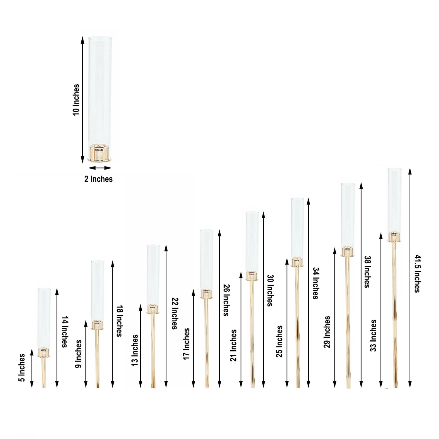 42 In Tall Candelabra Candle Holder Centerpiece With Glass - Image 8