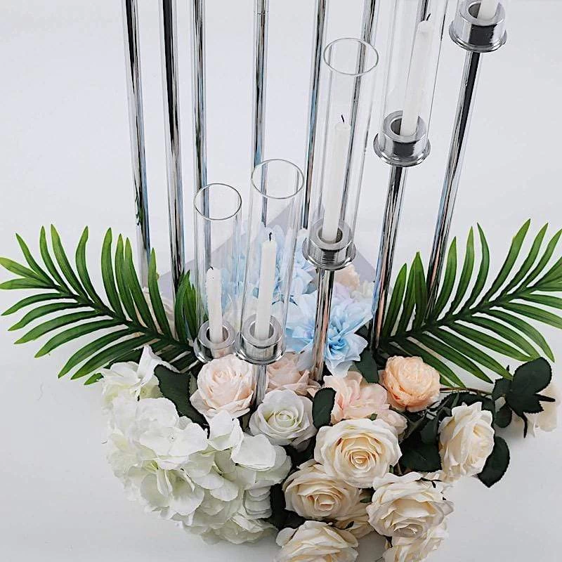 42 In Tall Candelabra Candle Holder Centerpiece With Glass - Image 13