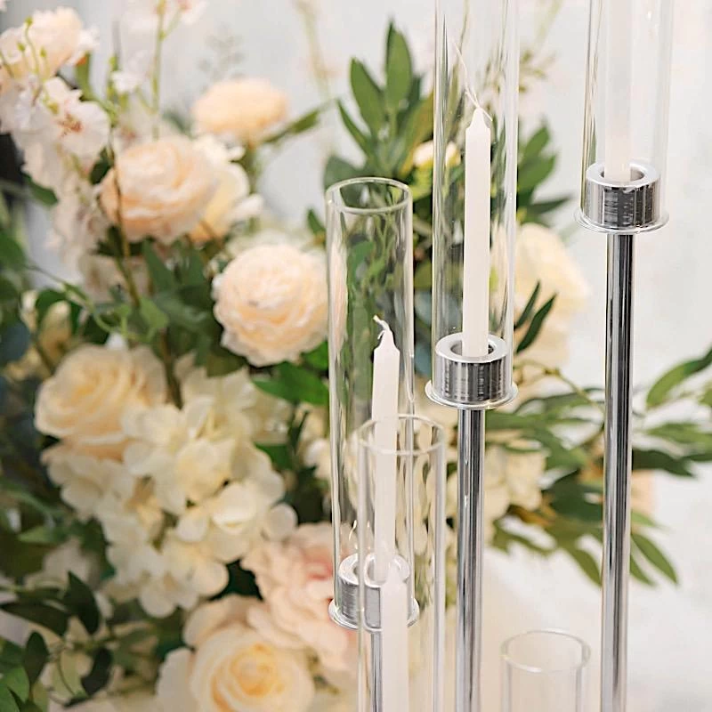 42 In Tall Candelabra Candle Holder Centerpiece With Glass - Image 15