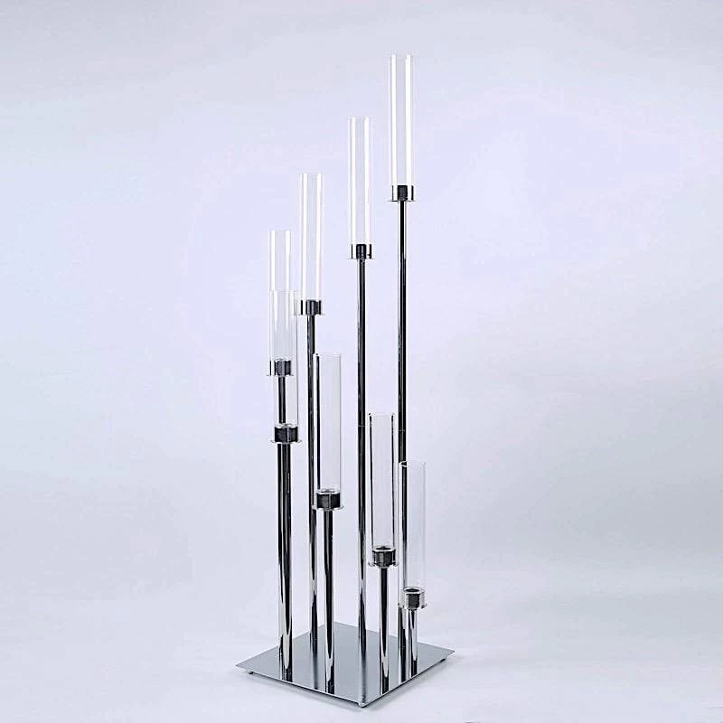 42 In Tall Candelabra Candle Holder Centerpiece With Glass - Image 17