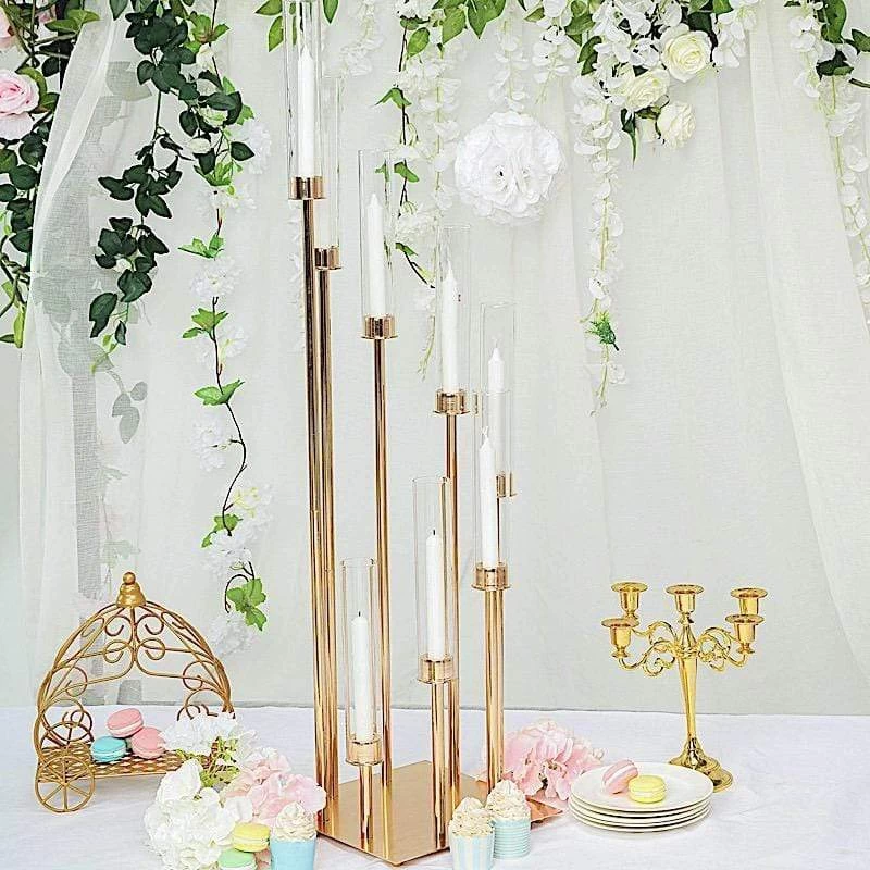 42 In Tall Candelabra Candle Holder Centerpiece With Glass