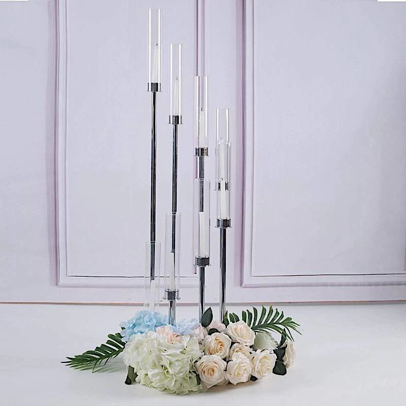 42 In Tall Candelabra Candle Holder Centerpiece With Glass - Image 10