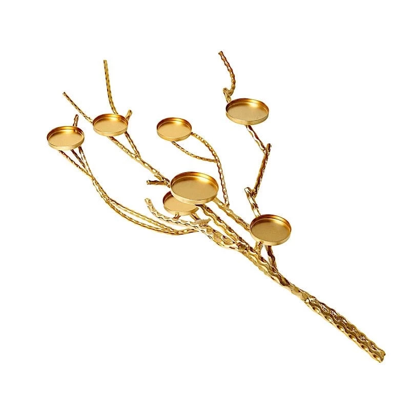 Gold Metal Manzanita Tree Branch Candelabra Candle Holders - Image 9