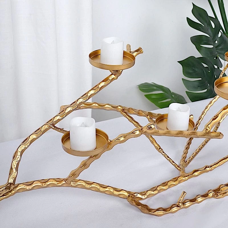 Gold Metal Manzanita Tree Branch Candelabra Candle Holders - Image 8