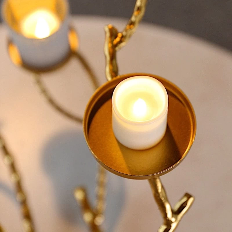 Gold Metal Manzanita Tree Branch Candelabra Candle Holders - Image 3