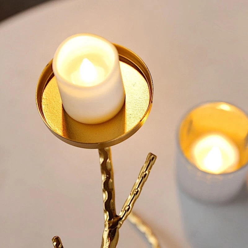 Gold Metal Manzanita Tree Branch Candelabra Candle Holders - Image 11