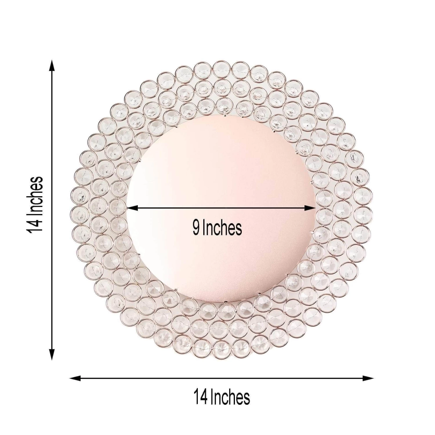 14 In Round Metal Charger Plates With Crystal Beads - Image 7