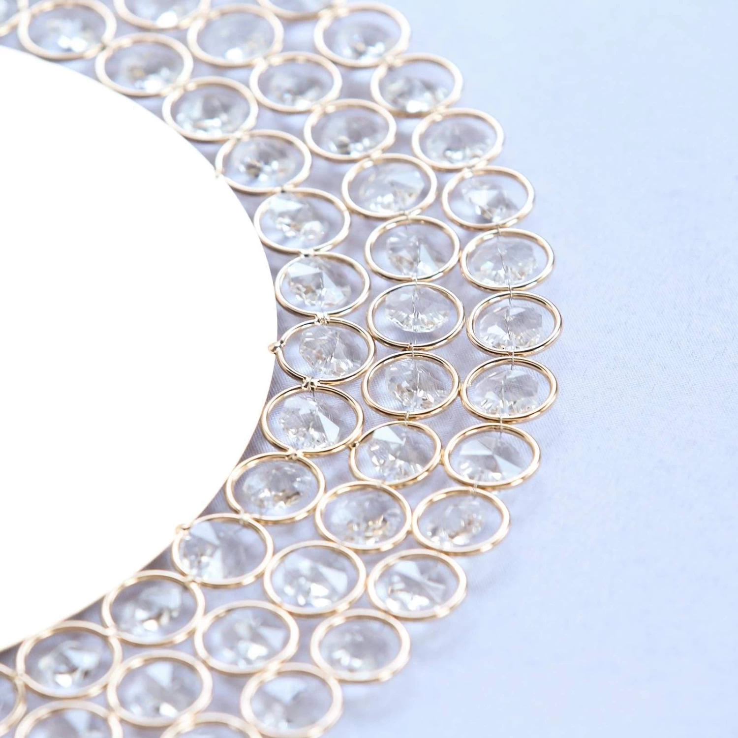 14 In Round Metal Charger Plates With Crystal Beads - Image 12