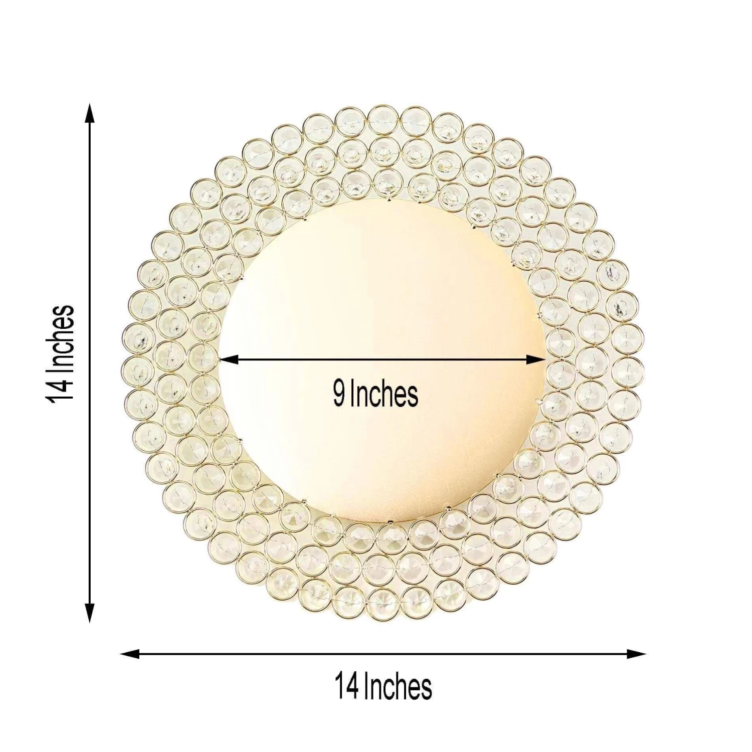 14 In Round Metal Charger Plates With Crystal Beads - Image 14