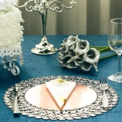 14 In Round Metal Charger Plates With Crystal Beads