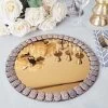 2 Pcs 13 In Round Mirror Glass Charger Plates With Glitter Crystals Trim