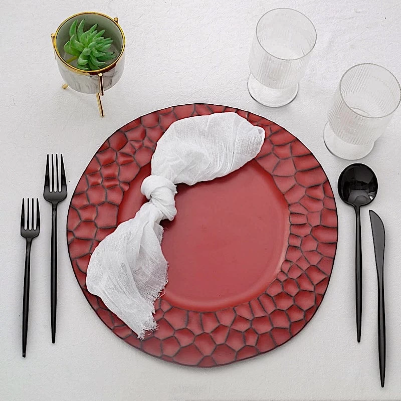 6 Irregular Round 13 In Plastic Charger Plates With Animal Pattern Rim - Image 18