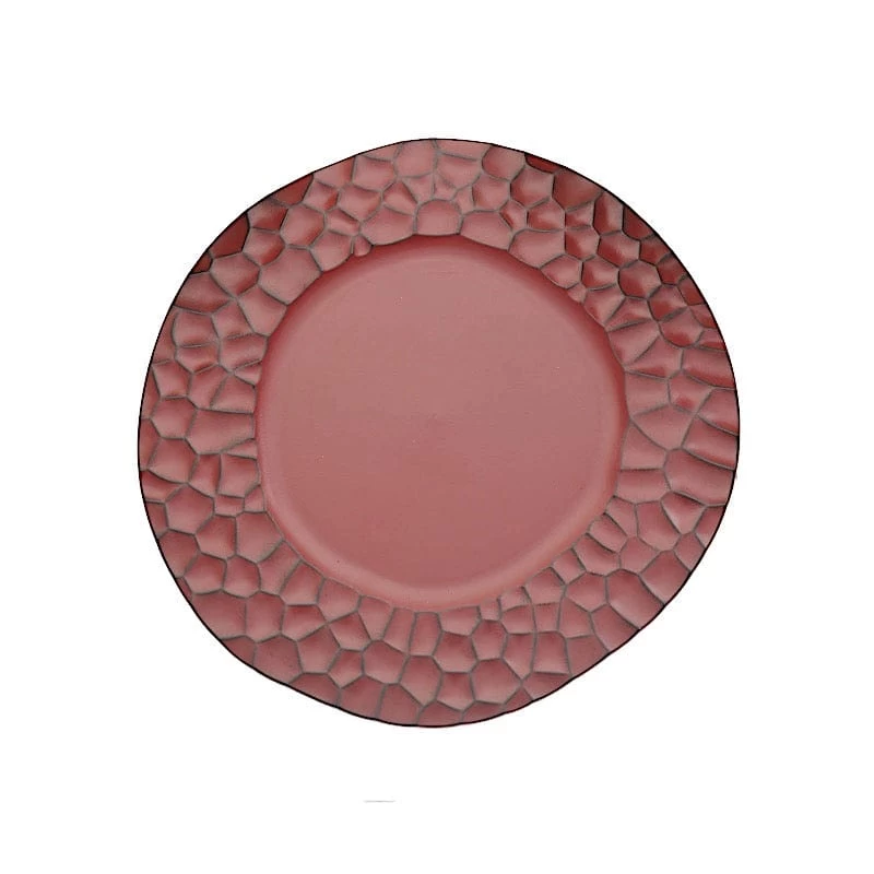 6 Irregular Round 13 In Plastic Charger Plates With Animal Pattern Rim - Image 4