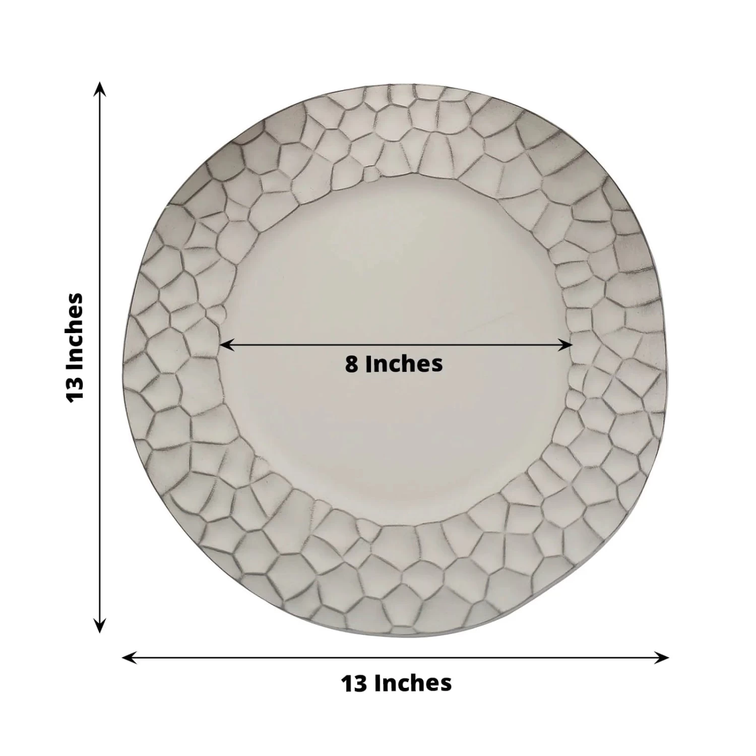 6 Irregular Round 13 In Plastic Charger Plates With Animal Pattern Rim - Image 20