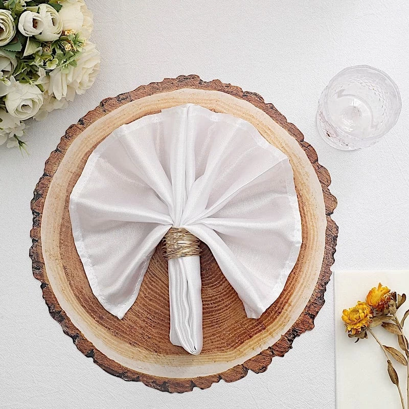6 Natural 13 In Wood Slice Design Disposable Paper Round Charger Plates - Image 8