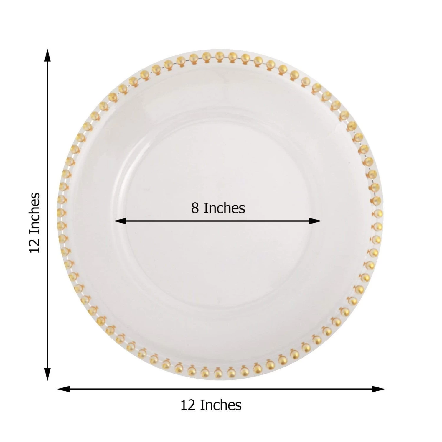 6 Pcs 12 In Beaded Trim Round Acrylic Charger Plates - Image 18