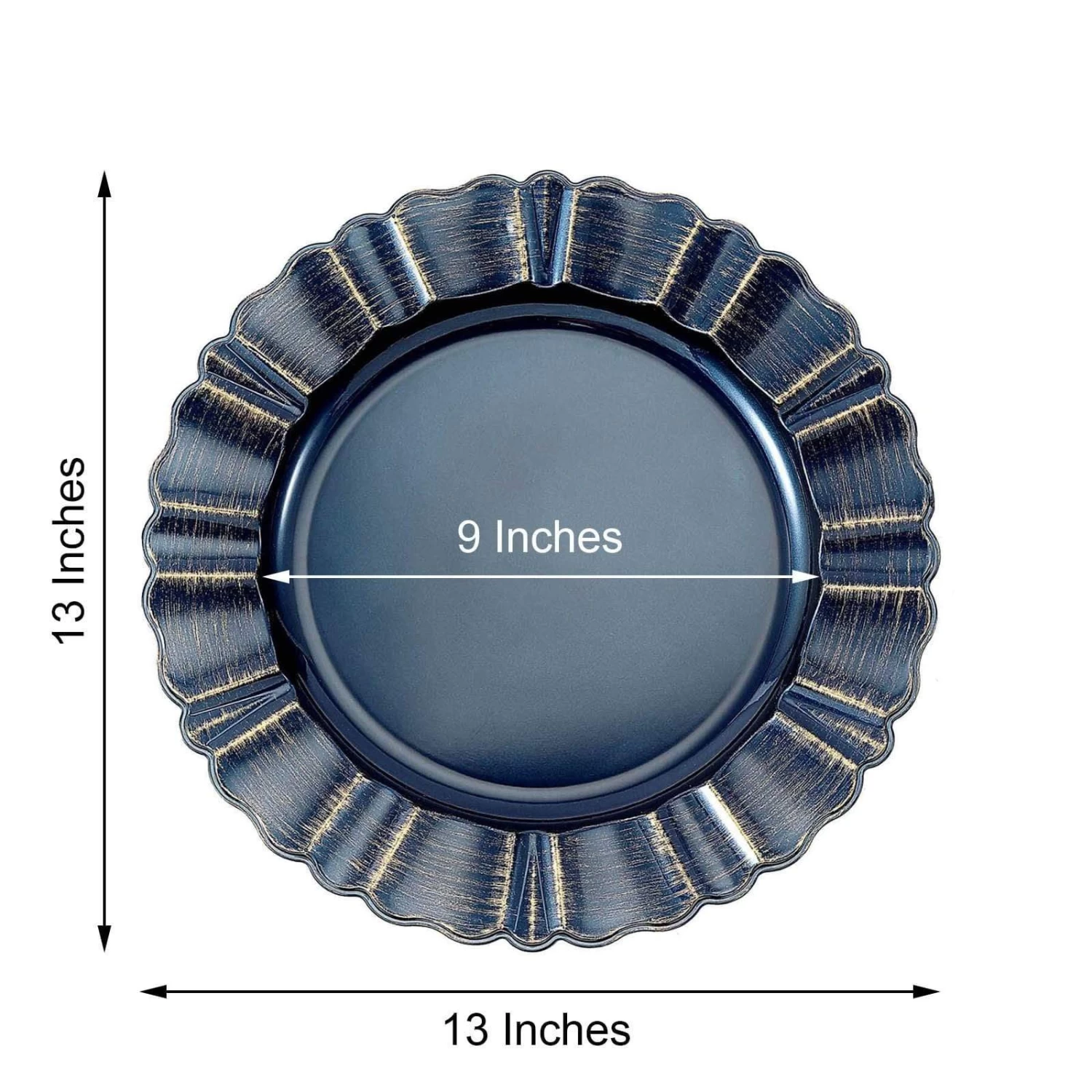 6 Pcs 13 In Round Scalloped Trim Plastic Charger Plates - Image 10