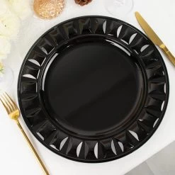 6 Round 13 In Plastic Charger Plates With Bejeweled Trim