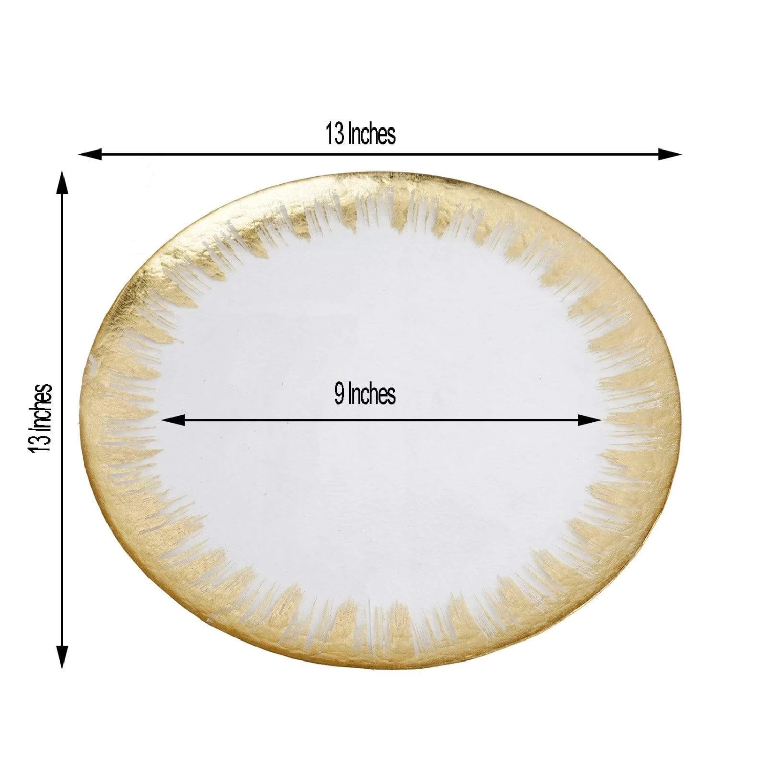 8 Pcs 13 In Rimmed Glass Charger Plates - Image 7