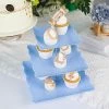 13 In Tall 3 Tier Plastic Cupcake Holder Square Dessert Stand With Floral Print