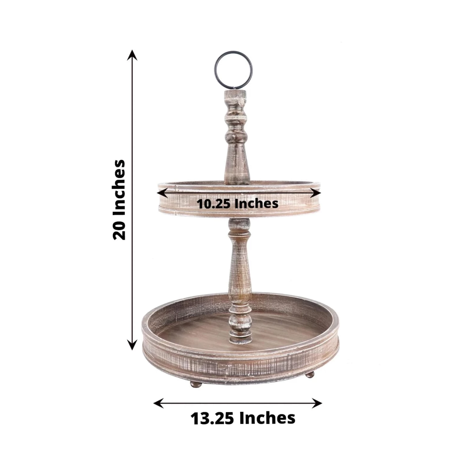 20 In 2 Tier Brown Wooden Dessert Stand Cupcake Serving Tray - Image 4