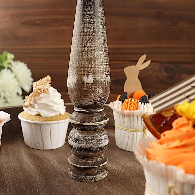 20 In 2 Tier Brown Wooden Dessert Stand Cupcake Serving Tray - Image 10