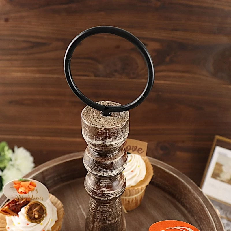 20 In 2 Tier Brown Wooden Dessert Stand Cupcake Serving Tray - Image 8