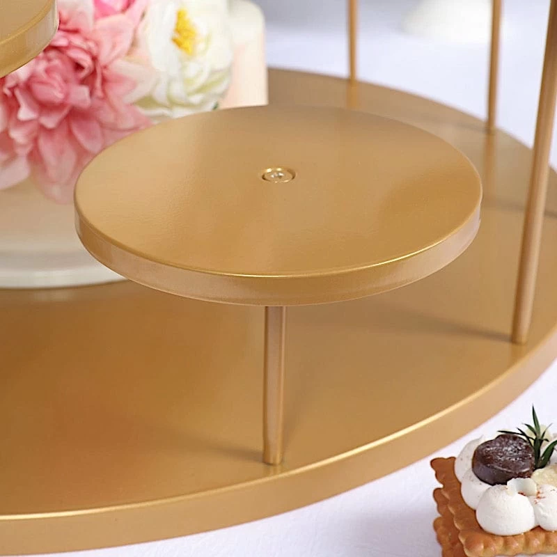 29 In Gold 12 Arm Tiered Round Metal Cupcake Holder Dessert Display Stand - Image 5