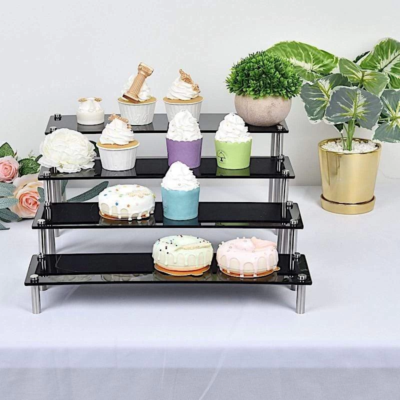 4 Acrylic Dessert Stands Cupcake Holders Display Riser - Image 3